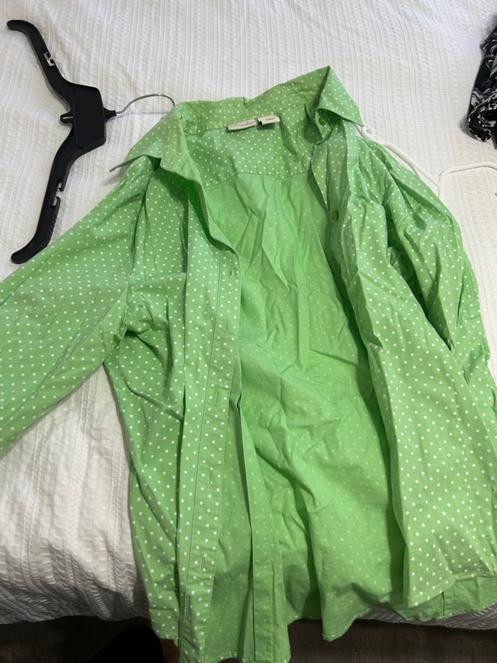 Light Green Polka Dot Women's Shirt Jacket